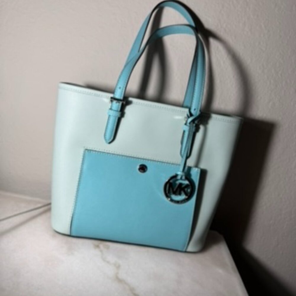 Michael Kors light blue color bag